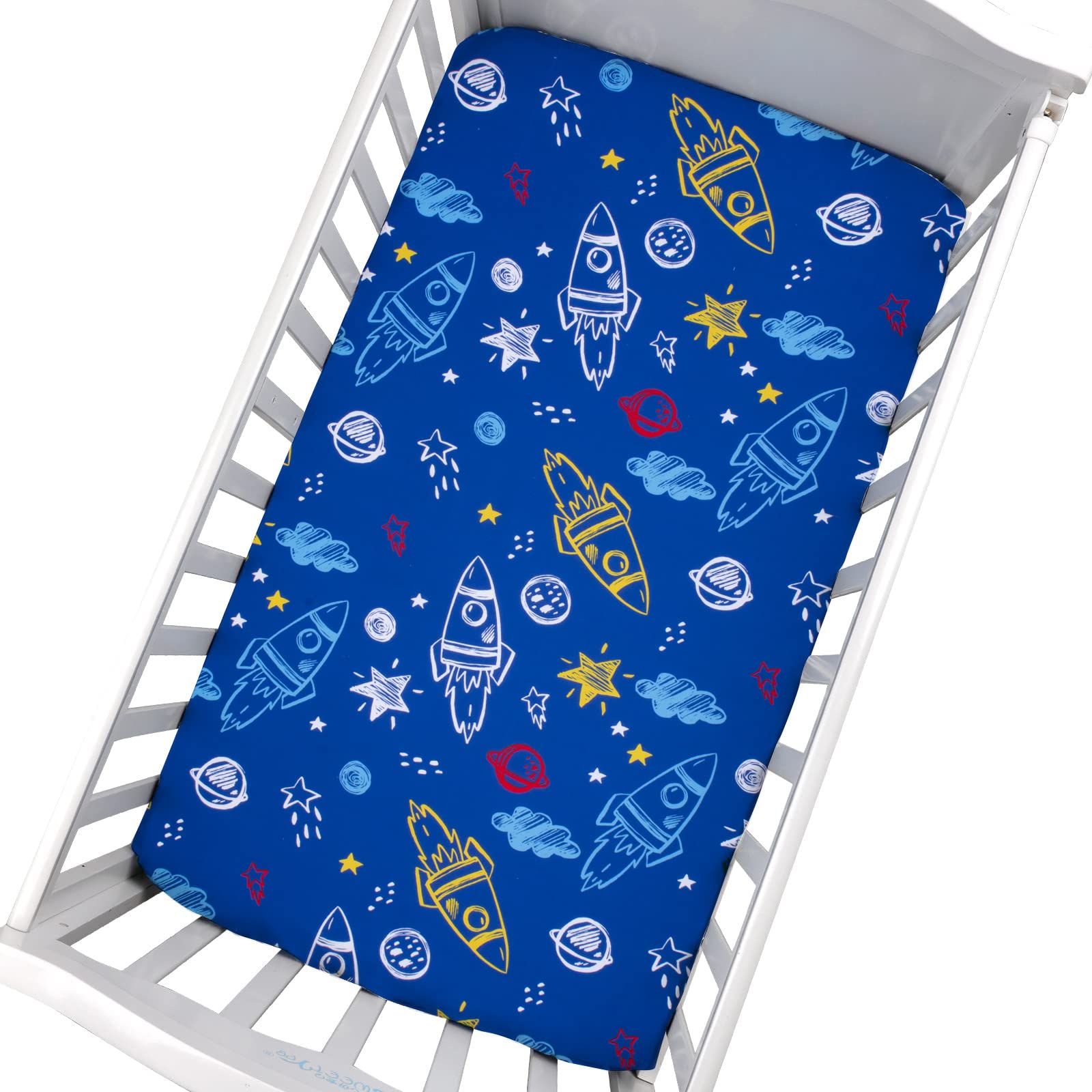 UOMNY Toddler Bedding - Kids Pillowcase for Children Bedding - Fitted Crib Sheet Standard Size Nursery Bedding Sheet(Blue Dinosaur)