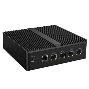 kingnovypc firewall micro appliance, 4 port i226 2.5gbe lan fanless mini pc n100, 1* ddr5, hdmi, dp, rj45 com, 4*usb gigabit ethernet aes-ni vpn router openwrt barebone