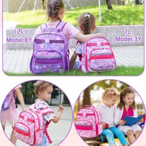 LYNXCHER Toddler Girl Backpack Preschool Kindergarten Kids Backpack Bookbag Elementary School Girls Gifts Small Toddler Backpcak 5 6 Stocking Stuffers for Kids Girls (Pink Unicorn,12L for 5-8 Years)