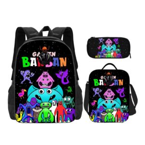 keketuoxi Kids Backpack for Boys Girls Fashion School Backpack with Adjustable Padded Straps 3PSC-C