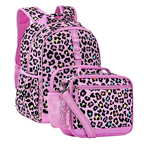 Choco Mocha 17inch Cheetah Backpack + Lunch Bag