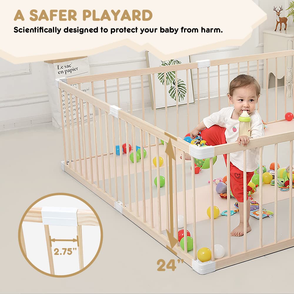 HARPPA Baby Gate Playpen Baby Fence for Babies and Toddlers Baby Play Yards for Play Area (60x73x24 inches)