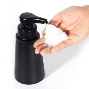 zebeyima matte black stainless steel sensor soap dispenser, automatic foam soap dispenser, contactless rechargeable soap dispenser, liquid soap dispenser for kitchen bathroom (11oz/320ml)