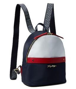 tommy hilfiger leanna backpack nylon color-block red/white/blue one size