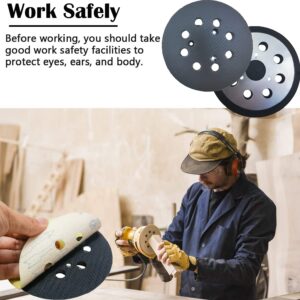 2 Pack 5 Inch 8-Hole Metal Replacement Sander Pads for Dewalt Sander - 5" Hook and Loop Sanding Pads for DeWalt DW420 DW421 DW422 DW423 DW426 D26451 Random Orbital Sander (2 Pack)