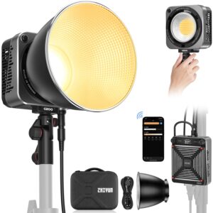 zhiyun molus g200 200w cob video light with bowens mount,2700k-6500k and zy vega app control,ultra quiet dynavort cooling system