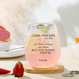 Yalucky Wine Glass, Personalised Birthday Gift for Friend, Durable Glass, 16.0 oz, Wine Glass, Friendship Theme