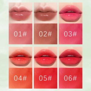 ZARICS 6 Colors Lip Tint Stain Set,Korean Lip Gloss Lip Stain Tint Plumping Mini Liquid Matte Lipstick,Multi-use Lip and Cheek Tint,Long lasting Non-Stick Cup Waterproof,High Pigment Lip Tint Makeup