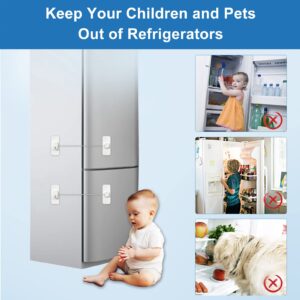 AOSITE Mini Fridge Locks for Kids No Drill Refrigerator Locks for Adults Cupboard Lock Child Safety Locks for Cabinets Drawer Locks Freezer Lock Baby Proofing (White, 2)