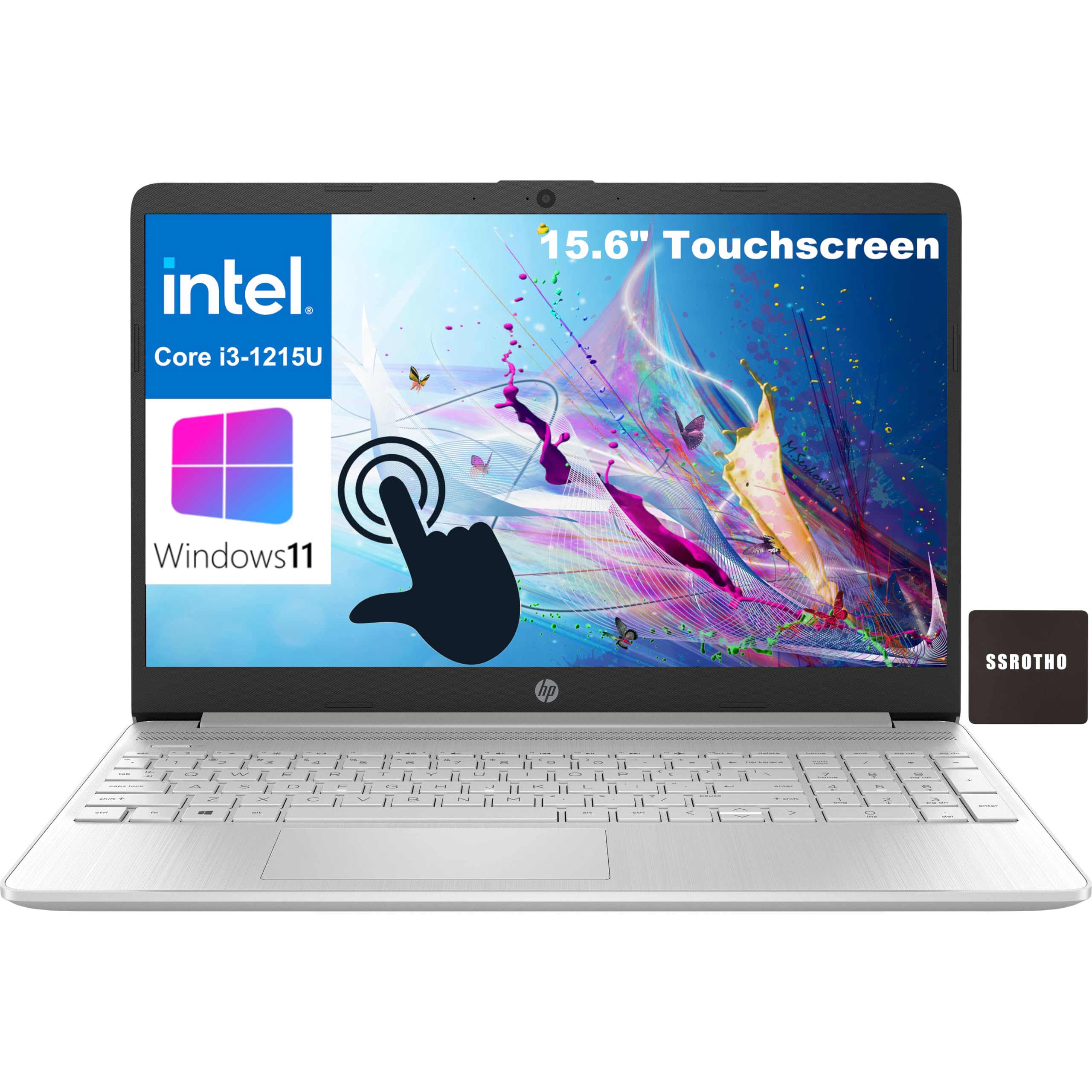 HP 15 15.6" Touchscreen Laptop Computer, 12th Gen Intel Hexa-Core i3-1215U (Beat i5-11300H), 32GB DDR4 RAM, 1TB PCIe SSD, 802.11AC WiFi, Bluetooth 5.0, Natural Silver, Windows 11 Home S, SSROTHO