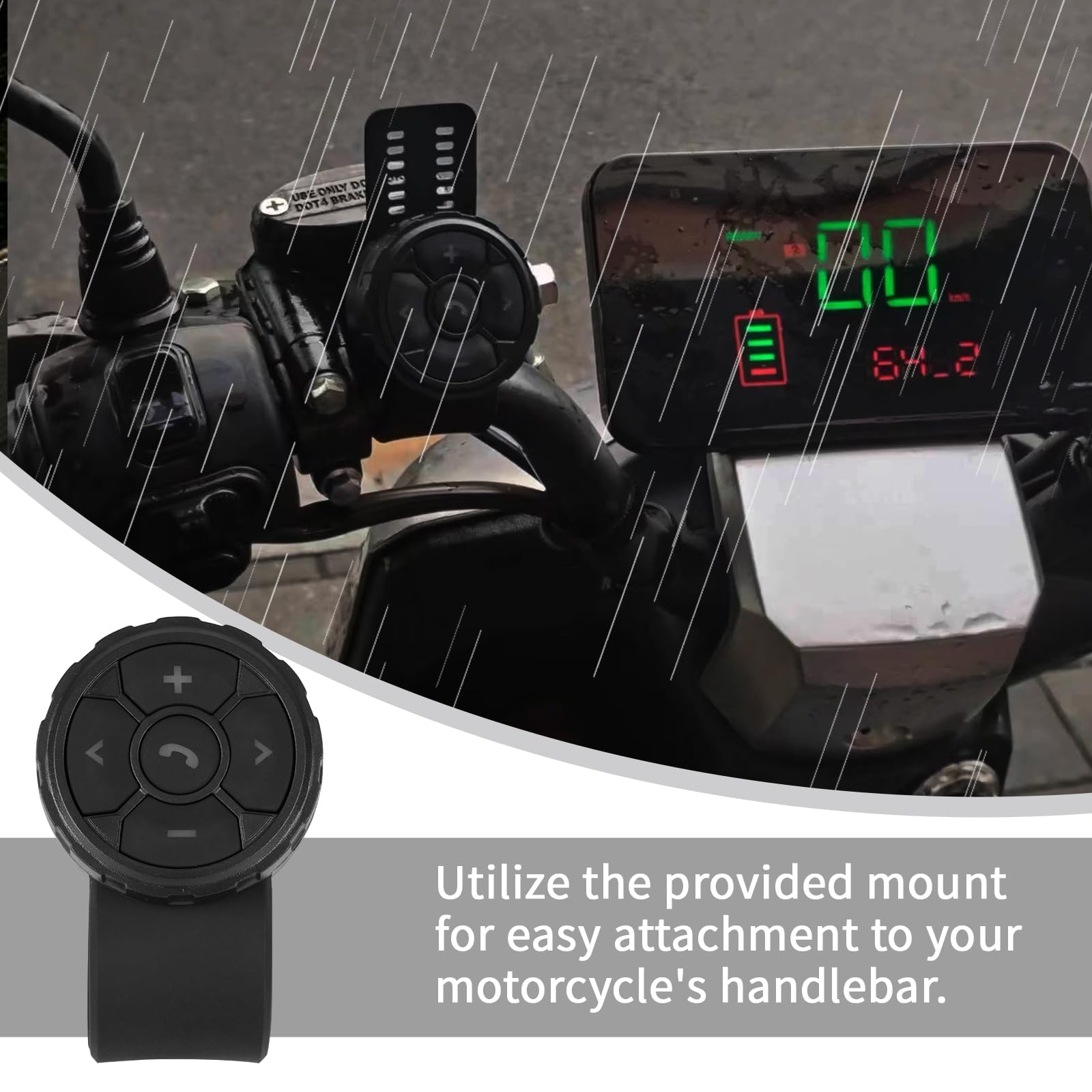 Bluetooth Media Remote for Smart Electronic Product. Motorcycle Bluetooth Remote Control Music and Call. Bluetooth Media Button for Car or Bicycle. Waterproof Bluetooth Controller for Outdoor Sport