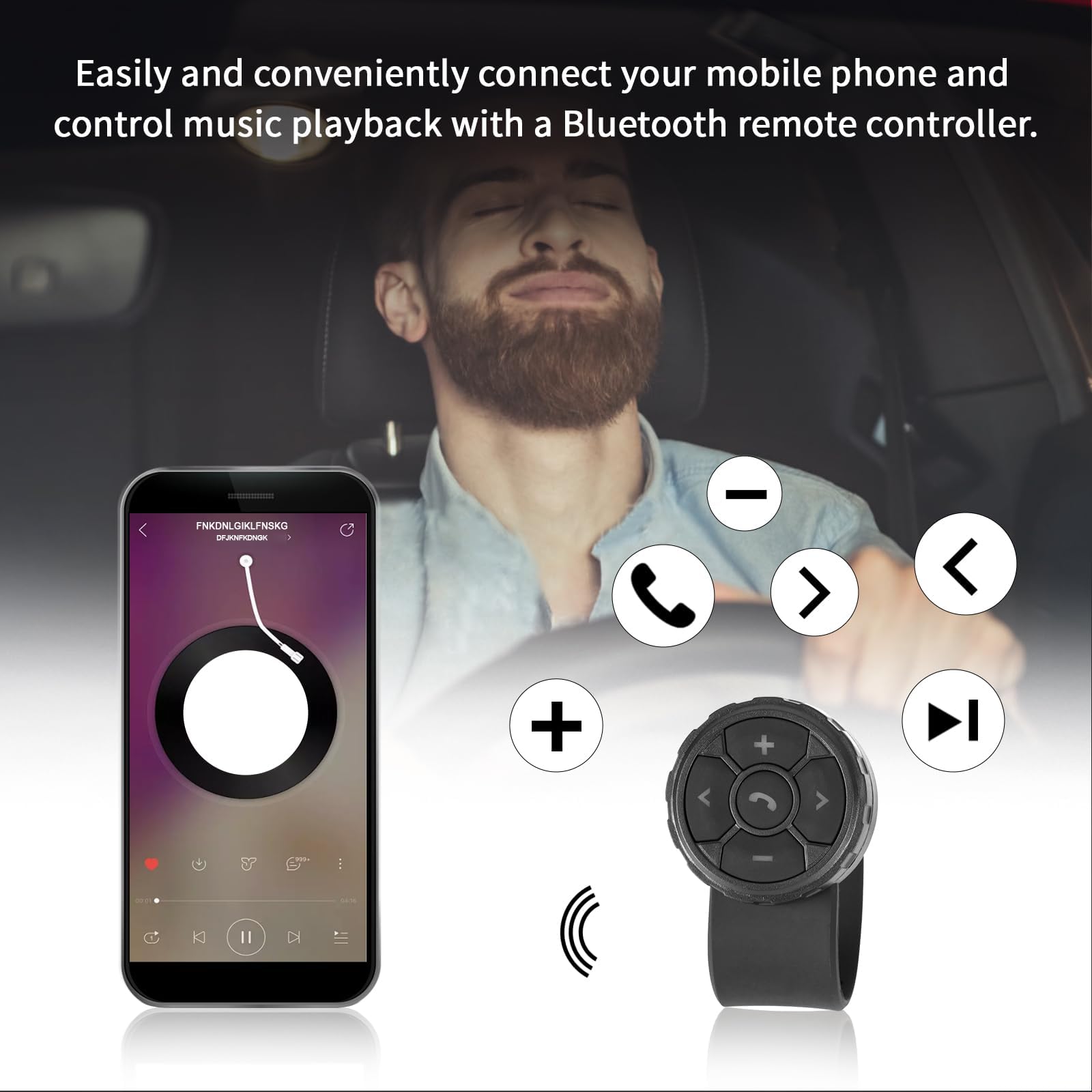 Bluetooth Media Remote for Smart Electronic Product. Motorcycle Bluetooth Remote Control Music and Call. Bluetooth Media Button for Car or Bicycle. Waterproof Bluetooth Controller for Outdoor Sport