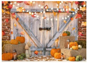 yynxsy fall thanksgiving backdrop autumn pumpkin harvest barn background hay maple leaves baby shower banner supplies photo booth prop 10x8ft yy-2515