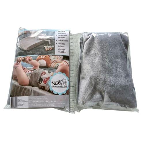 Stay Put Changing Pad Cover Protector Ultra Soft Minky Plush Changing Table Covers Breathable Changing Table Sheets Wipeable Changing Pad Covers (Gray) Mom's Choice Award Winner
