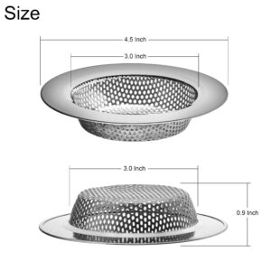 4 Pack - 4.5" Kitchen Sink Drain Strainers and 6" Kitchen Sink Stoppers Set for Standard 3-1/2 Inch Kitchen Sink Drain