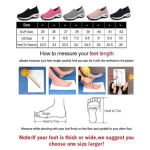 Womens Sneakers-Air Go-Walk Air Cushion Trainers, 2023 New Women's Orthopedic Platform Arch Sneakers, Breathable Mesh Air Cushion Non-Slip Walking Shoes, Best Arch Support Shoes for Women, A-pink, 8.5