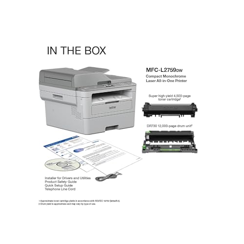 Brother MFC-L2759DW Wireless Black & White All-in-One Laser Printer (012502668879) (MFCL2759DW)