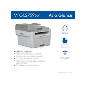 Brother MFC-L2759DW Wireless Black & White All-in-One Laser Printer (012502668879) (MFCL2759DW)