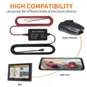 Yctze Dash Cam Hardwire Kit Mini USB Adapter High Securi Car Dash Camera Hard Wire Kit Dashcam Hardwiring Kit Dash Cam Hardwire Kit GPS Navigator Hard