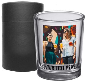 1pk personalized printed photo 2.5oz shot glass - mother's day gifts for dads and moms,custom image or pictures–anniversaries,party favors,bachelor or bachelorette party,21st birthday shot glass,cute