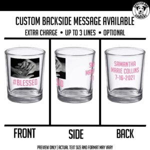 1pk Personalized Printed Photo 2.5oz Shot Glass - Mother's Day Gifts for Dads and Moms,custom image or pictures–anniversaries,party favors,bachelor or bachelorette party,21st birthday shot glass,Cute