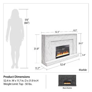 CosmoLiving by Cosmopolitan Liberty Mantel Fireplace, Black Marble