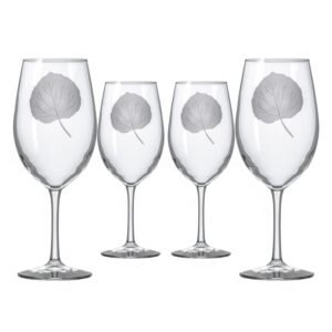rolf glass aspen leaf all purpose wine 18oz - set of 4 | wine glass set | red wine glass | white wine glass | made in the usa