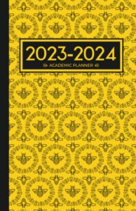 academic planner 2023-2024 small | busy bumble bees pattern: july - june | weekly & monthly | us federal holidays and moon phases