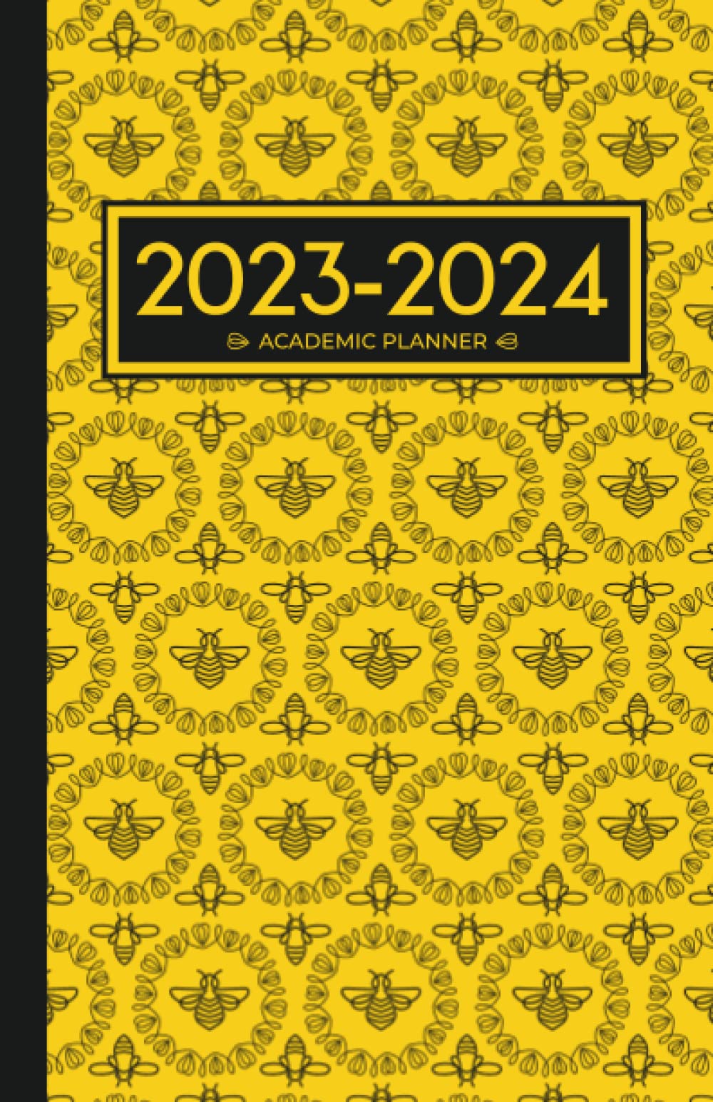 Academic Planner 2023-2024 Small | Busy Bumble Bees Pattern: July - June | Weekly & Monthly | US Federal Holidays and Moon Phases