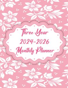 three year 2024-2026 monthly planner: large print for business and organization, january 2024 to december 2026, (8.5" x 11"), with daily to do list, wish list, important dates, notes, and more…