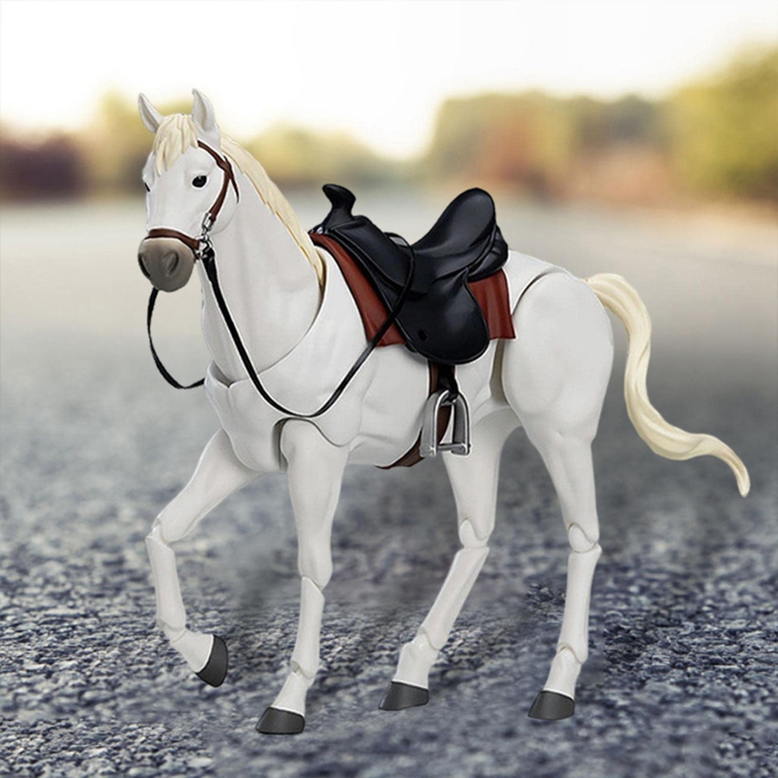 UGPLM 1/12 Scale Action Figures 1/12 Scale Horse Figure Model Collection Home Decor Simulation Realistic Painted Figures 1:12 Scale Animal Figurine, White, 22cm