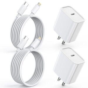 long iphone charger super fast charging,[apple mfi certified] 2pack usb c iphone fast charger block 6ft type c to lightning cable cord apple charging for iphone 14 13 12 11 pro max xs xr x 8 plus ipad