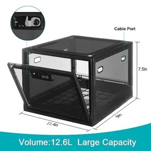 Lalifebuss Combination Lock Boxes for Personal Items, Lockable Storage Box for Office Locker/School/Medicine/Snacks/Phone Jail/Electronic/Home (1 Pack/Black)