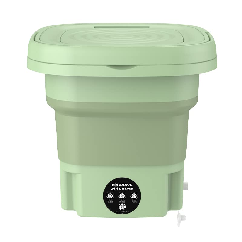 Green Portable Mini Washing Machine,Small Washer for Baby Clothes, Underwear,Foldable Small Washer