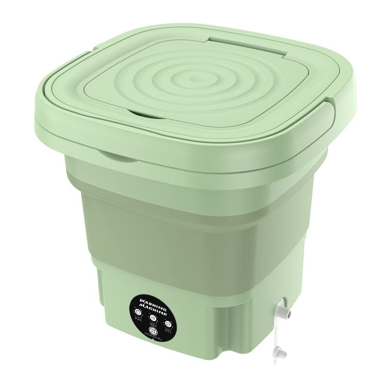 Green Portable Mini Washing Machine,Small Washer for Baby Clothes, Underwear,Foldable Small Washer