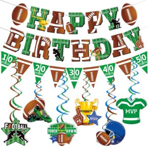 36pcs football happy birthday banner football birthday party decorations with football party hanging decorations super bowl birthday decorations football themed birthday party supplies