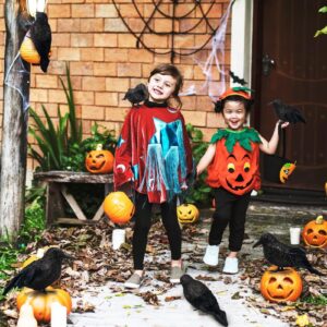 kockuu Crows Halloween Decorations - 6Pcs Halloween Crows Raven Black Birds Glitter Feathered Decor for Halloween Home Tree Garden Yard Indoor Outdoor Decorations