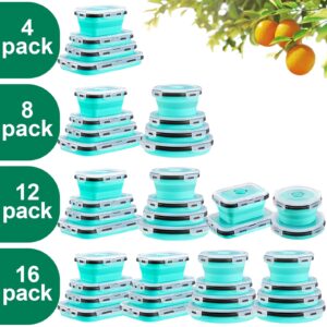 8 Pack Collapsible Food Storage Containers With Lids, Collapsible Storage Containers Sets Silicone Collapsible Bowls For Camping, RV Accessories, Travel Trailer Must (Mixed oz) (8)