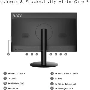 MSI 24" FHD All-in-One Desktop 2022, 10th Intel i5-10400 6-Core, UHD Graphics, 16GB DDR4,512GB SSD, WiFi 6 Bluetooth 5 RJ45 HDMI COM, Windows 11 Pro, Wired Keyboard Mouse, COU 32GB USB