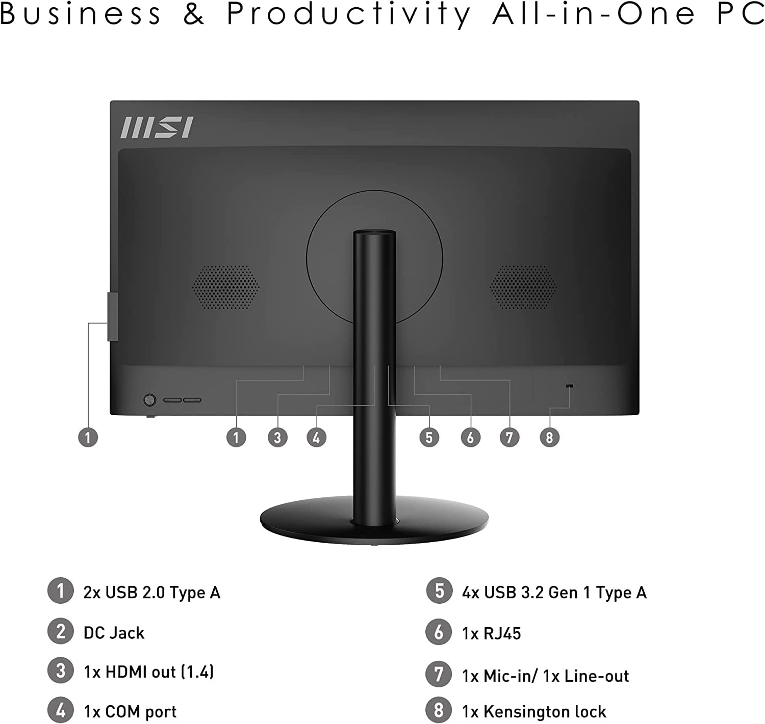 MSI 24" FHD All-in-One Desktop 2022, 10th Intel i5-10400 6-Core, UHD Graphics, 16GB DDR4,512GB SSD, WiFi 6 Bluetooth 5 RJ45 HDMI COM, Windows 11 Pro, Wired Keyboard Mouse, COU 32GB USB