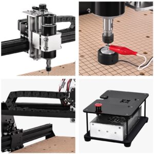 IKLESTAR 500W Spindle CNC Machine for Metal, 3 Axis Desktop CNC Router with Offline Controller, 430 x 390 x 90mm Working Area