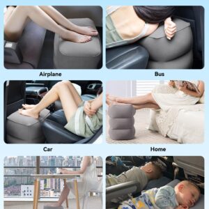 Inflatable Foot Rest for Air Travel - Airplane Foot Rest Adjustable Height Leg Pillow for Kids & Adults on Plane, Car, Train, Office and Home (1 PCS)