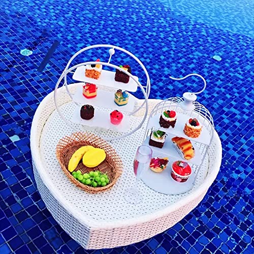 ENPAP Heart Floating Plate, Deluxe Floating Tray for Pool, Stylish Breakfast Tray on The Water, Luxury Floating Bar Drink Holder for Pool Parties