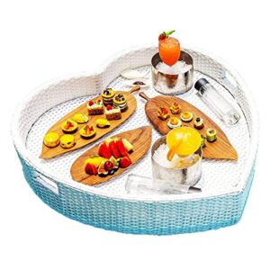 ENPAP Heart Floating Plate, Deluxe Floating Tray for Pool, Stylish Breakfast Tray on The Water, Luxury Floating Bar Drink Holder for Pool Parties