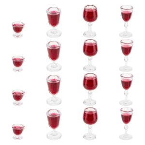 olycraft 4 sets 4-size miniature glass cups miniature wine red wine cups goblet cups mini plastic glass cup set mini red wine cups mini house wine cups for minihouse kitchen decors