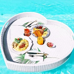 heart floating plate, deluxe floating tray for pool, stylish breakfast tray on the water, luxury floating bar drink holder for pool parties