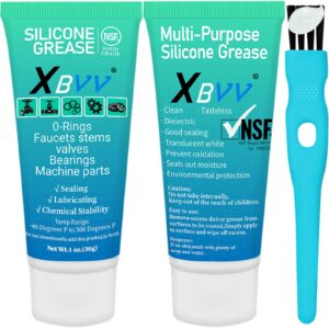 xbvv silicone lubricating grease for plumber faucet rubber washers valve o ring 2-pack 1 oz tube with brush