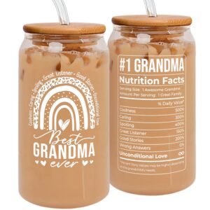 gifts for grandma - gifts for grandma birthday unique, grandma birthday gifts from grandchildren - mothers day gifts for grandma - grandmother gifts, grandma gift ideas - 16 oz grandma cup can glass