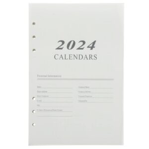 nuobesty 2024 english planner refills 2023 calendar inserts a5 monthly planner refill paper hourly daily daytimer loose-leaf agenda notepad refills for home office