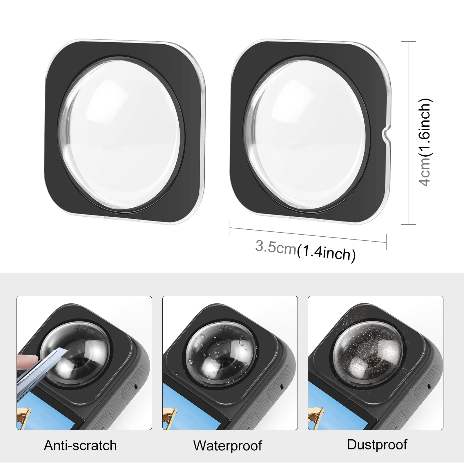 PULUZ Upgrade Lens Guard compatible with Insta360 x3 Accessories-Durable Design, Ultimate Protection(Premium Optical Glass Lens Protector)